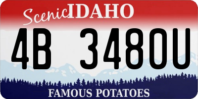 ID license plate 4B3480U