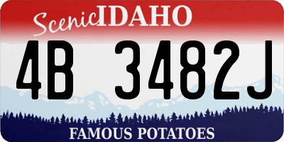 ID license plate 4B3482J