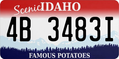 ID license plate 4B3483I