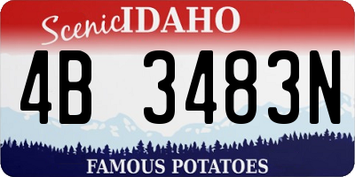 ID license plate 4B3483N