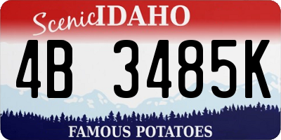 ID license plate 4B3485K
