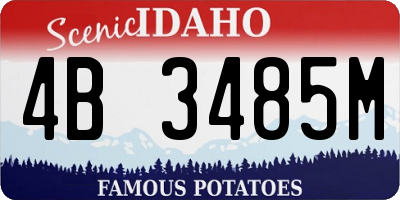 ID license plate 4B3485M
