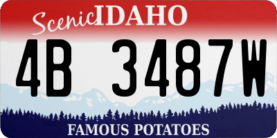 ID license plate 4B3487W