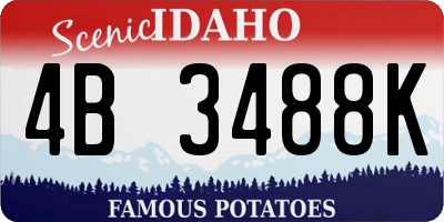 ID license plate 4B3488K