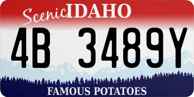 ID license plate 4B3489Y