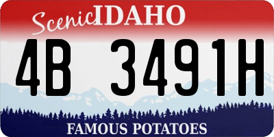 ID license plate 4B3491H