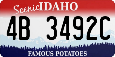 ID license plate 4B3492C