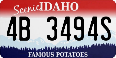 ID license plate 4B3494S