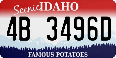 ID license plate 4B3496D