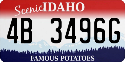 ID license plate 4B3496G