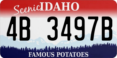 ID license plate 4B3497B