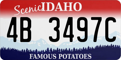 ID license plate 4B3497C