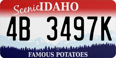 ID license plate 4B3497K