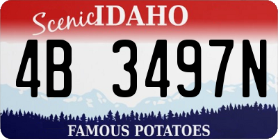 ID license plate 4B3497N