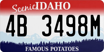 ID license plate 4B3498M