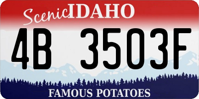 ID license plate 4B3503F