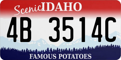 ID license plate 4B3514C