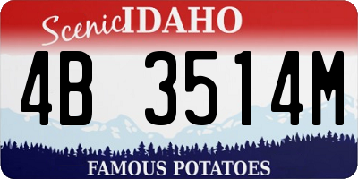 ID license plate 4B3514M