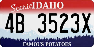 ID license plate 4B3523X