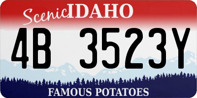 ID license plate 4B3523Y