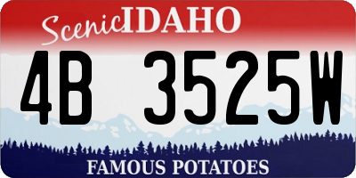 ID license plate 4B3525W