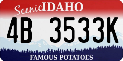 ID license plate 4B3533K