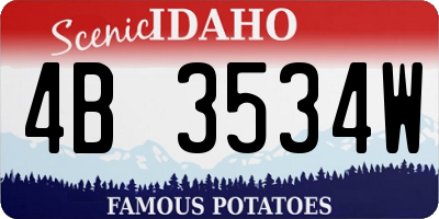 ID license plate 4B3534W