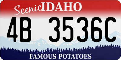 ID license plate 4B3536C