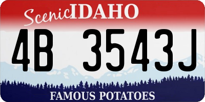 ID license plate 4B3543J