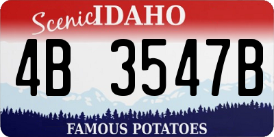 ID license plate 4B3547B