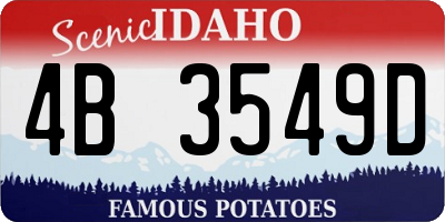 ID license plate 4B3549D