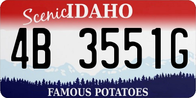 ID license plate 4B3551G