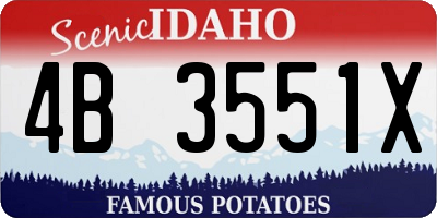 ID license plate 4B3551X