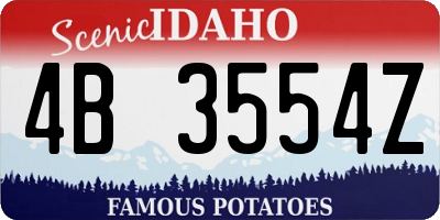 ID license plate 4B3554Z