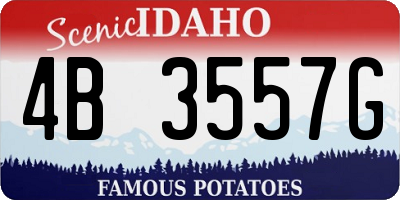 ID license plate 4B3557G