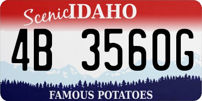 ID license plate 4B3560G