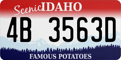 ID license plate 4B3563D