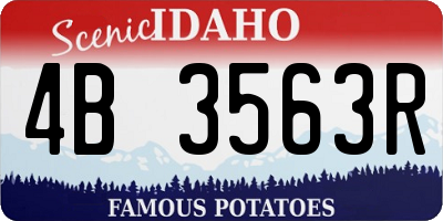 ID license plate 4B3563R