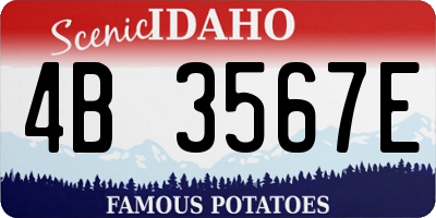 ID license plate 4B3567E