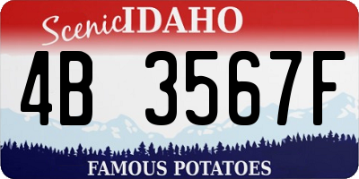 ID license plate 4B3567F