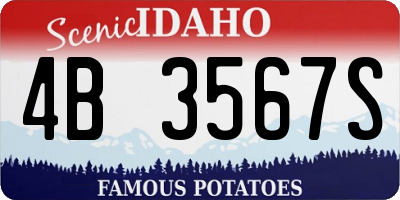 ID license plate 4B3567S