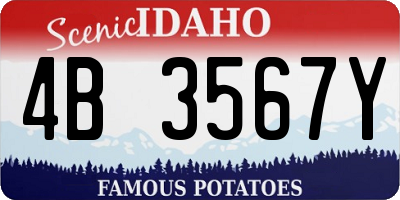 ID license plate 4B3567Y