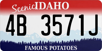 ID license plate 4B3571J
