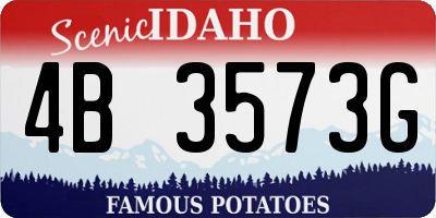 ID license plate 4B3573G