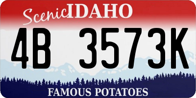ID license plate 4B3573K