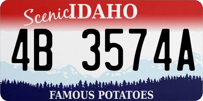 ID license plate 4B3574A