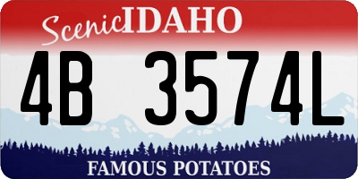 ID license plate 4B3574L