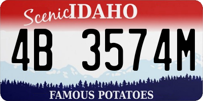 ID license plate 4B3574M