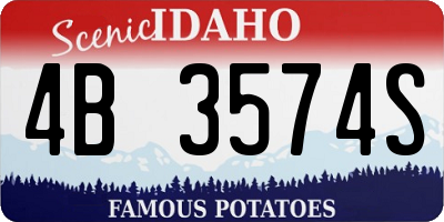 ID license plate 4B3574S