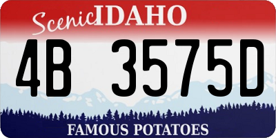 ID license plate 4B3575D